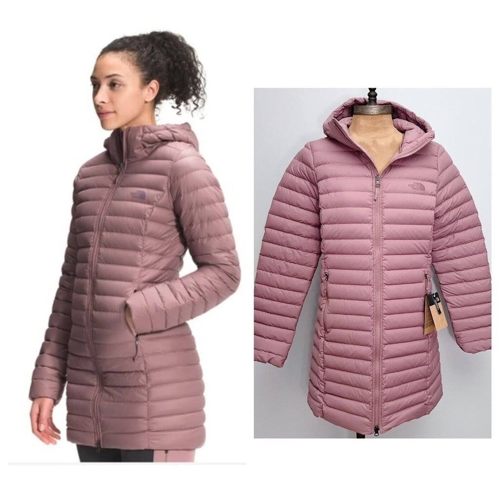 $300 north Face stretch down coat women size xs 700 fill power twilight mauve